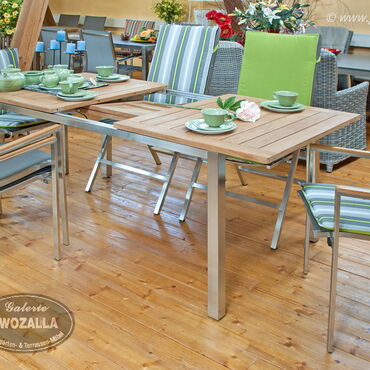 Gartenmoebel aus Edelstahl - Edelstahl-Gartentische, Esstisch, Edelstahl-Stühle