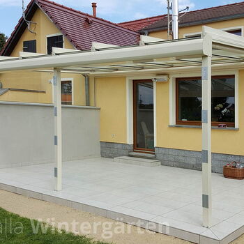 Glashaus im Bau befindlich - Rahmen aus Aluminium