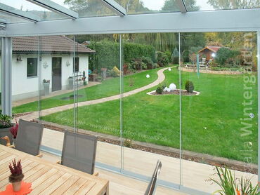 Verglaste Terrasse - Ansicht: Schiebeelemente geschlossen - Made in Germany