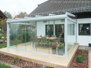 Anbau eines Wintergartens auf einer Terrasse