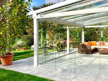 Glashaus - Kaltwintergarten aus Alu mit Schiebeverglasung - Seiten-Ansicht - von Kwozalla aus Sachsen