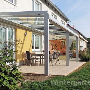 Terrassenüberdachung in Pirna - Glas/Aluminium